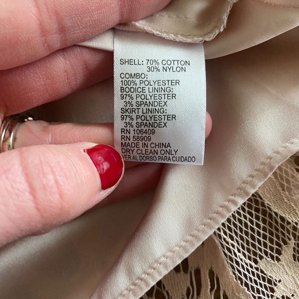 Gianni Bini Cream Lace Sleeveless Dress Women's 6 - Picture 11 of 12